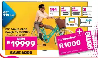 Game 85 144HZ QLED Google TV (85P8K) offer