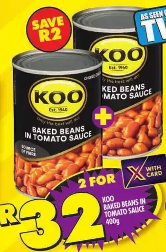Shoprite Koo baked beans in tomato sauce offer