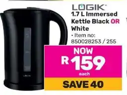 Game LOGIK 1.7 L Immersed Kettle Black OR White offer