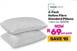 Game Mainstays 2-Pack Hollow Fibre Standard Pillows offer