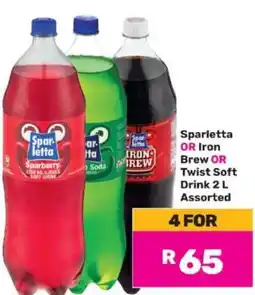 Game Sparletta OR Iron Brew OR Twist Soft Drink 2 L Assorted offer
