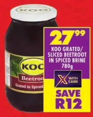 Shoprite Koo grated/ sliced beetroot in spiced brine offer