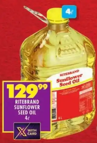 Shoprite Ritebrand Sunflower Seed Oil offer