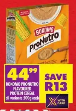 Shoprite Bokomo pronutro flavoured protein cereal offer