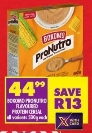 Shoprite Bokomo pronutro flavoured protein cereal offer