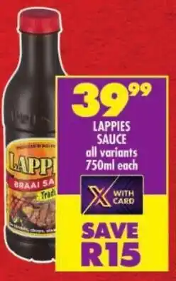 Shoprite Lappies sauce offer