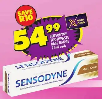 Shoprite Sensodyne toothpaste base range offer