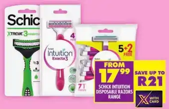 Shoprite Schick intuition disposable razors range offer