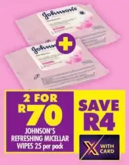 Shoprite Johnson's refreshing micellar wipes offer