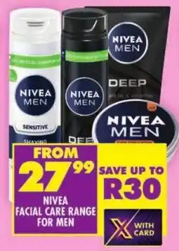 Shoprite Nivea facial care range for men offer