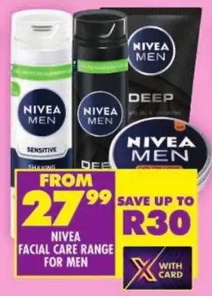 Shoprite Nivea facial care range for men offer