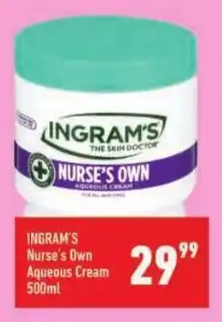 Shoprite INGRAM'S Nurse's Own Aqueous Cream offer
