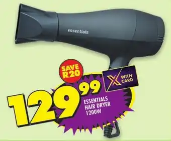 Shoprite Essentials hair dryer 1200w offer