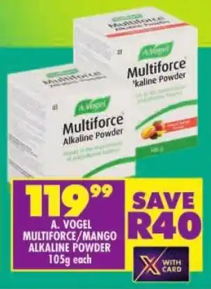 Shoprite A. vogel multiforce/ mango alkaline powder offer