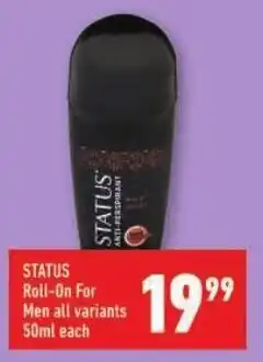 Shoprite STATUS Roll-On For Men offer