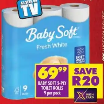 Shoprite Baby soft 2-ply toilet rolls offer