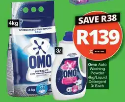 Checkers Omo Auto Washing Powder/Liquid Detergent offer