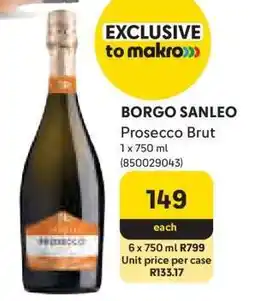 Makro BORGO SANLEO Prosecco Brut offer