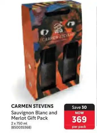 Makro CARMEN STEVENS Sauvignon Blanc and Merlot Gift Pack offer