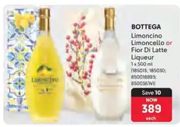 Makro BOTTEGA Limoncino Limoncello or Fior Di Latte Liqueur offer