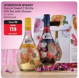 Makro ROBERTSON WINERY Natural Sweet 2-Bottle Gift Set with Glasses offer