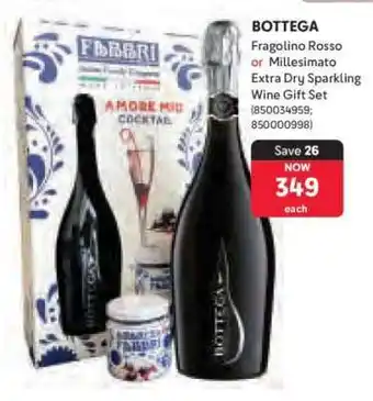 Makro BOTTEGA Fragolino Rosso or Millesimato Extra Dry Sparkling Wine Gift Set offer