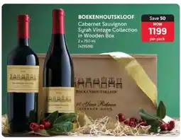 Makro BOEKENHOUTSKLOOF Cabernet Sauvignon Syrah Vintage Collection in Wooden Box offer