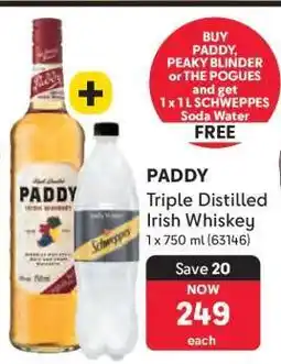 Makro Paddy Triple Distilled Irish Whiskey offer