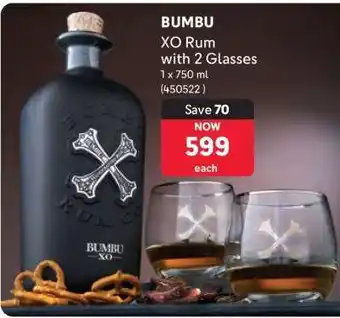 Makro BUMBU XO Rum with 2 Glasses offer