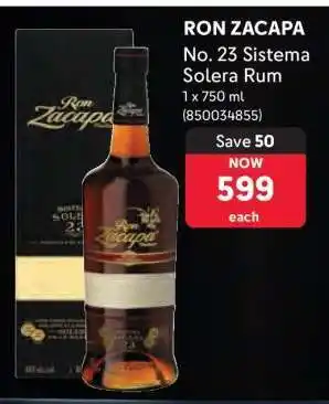 Makro RON ZACAPA No. 23 Sistema Solera Rum offer