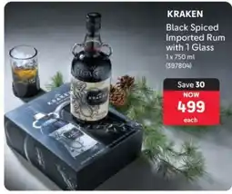 Makro KRAKEN Black Spiced Imported Rum with 1 Glass offer