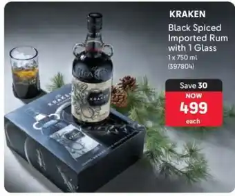 Makro KRAKEN Black Spiced Imported Rum with 1 Glass offer