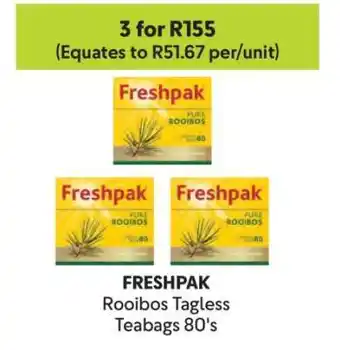 Makro FRESHPAK Rooibos Tagless Teabags 80's offer