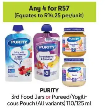 Makro PURITY 3rd Food Jars or Pureed/Yogilicious Pouch offer