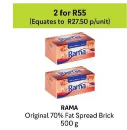 Makro RAMA Original 70% Fat Spread Brick 500 g offer