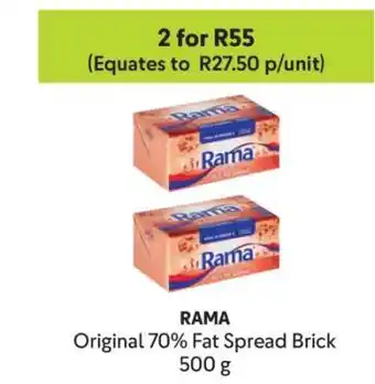 Makro RAMA Original 70% Fat Spread Brick 500 g offer