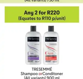 Makro TRESemmé Shampoo or Conditioner offer
