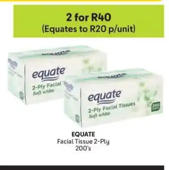 Makro EQUATE Facial Tissue 2-Ply 200's offer