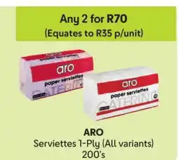 Makro ARO Serviettes 1-Ply (All variants) 200's offer