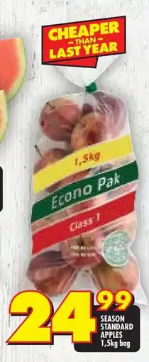 Shoprite SEASON STANDARD APPLES 1,5kg bag offer