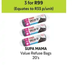 Makro SUPA MAMA Value Refuse Bags 20's offer