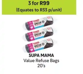 Makro SUPA MAMA Value Refuse Bags 20's offer
