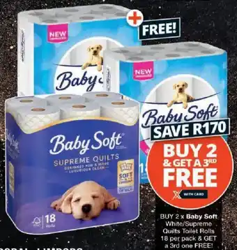 Baby Soft White/ Supreme Quilts Toilet Rolls