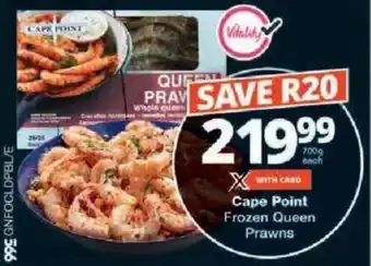 Checkers Cape Point Frozen Queen Prawns offer