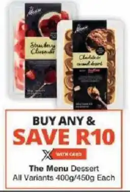 Checkers The Menu Dessert All Variants offer