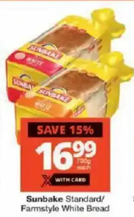 Checkers Sunbake Standard/ Farmstyle White Bread offer