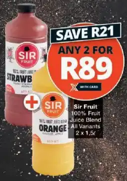 Checkers Sir Fruit 100% Fruit Juice Blend All Variants offer