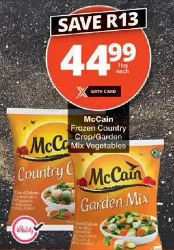 Checkers McCain Frozen Country Crop/ Garden Mix Vegetables offer