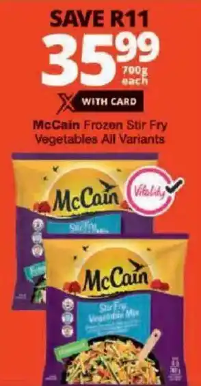 Checkers McCain Frozen Stir Fry Vegetables All Variants offer