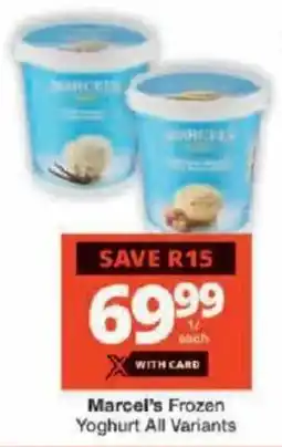 Checkers Marcel's Frozen Yoghurt All Variants offer